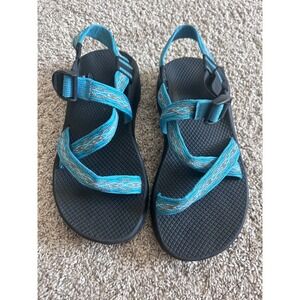 Chaco Z2 Classic Gorpcore Blue Double Strap Toe Loop Vibram Hiking Sandals SZ 8